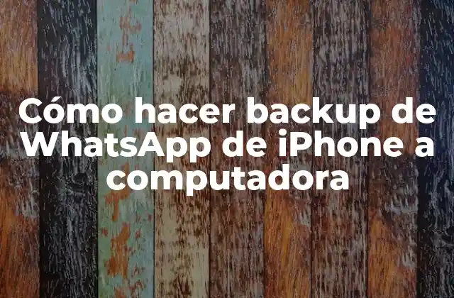 Cómo hacer backup de WhatsApp de iPhone a computadora