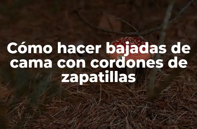 Cómo hacer bajadas de cama con cordones de zapatillas