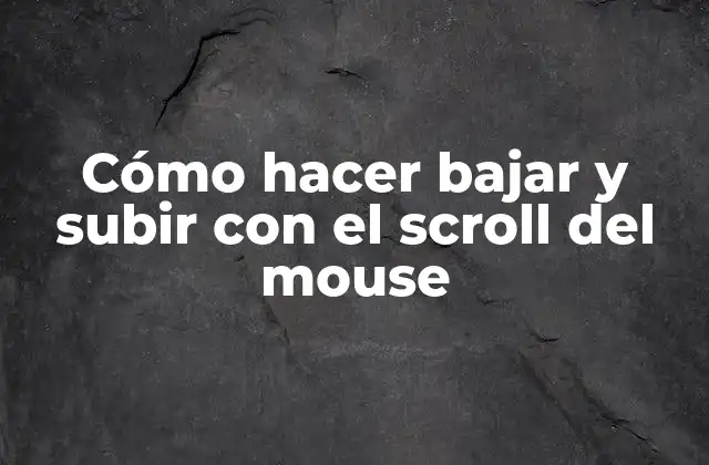 Cómo Hacer Bajar y Subir con el Scroll Del Mouse