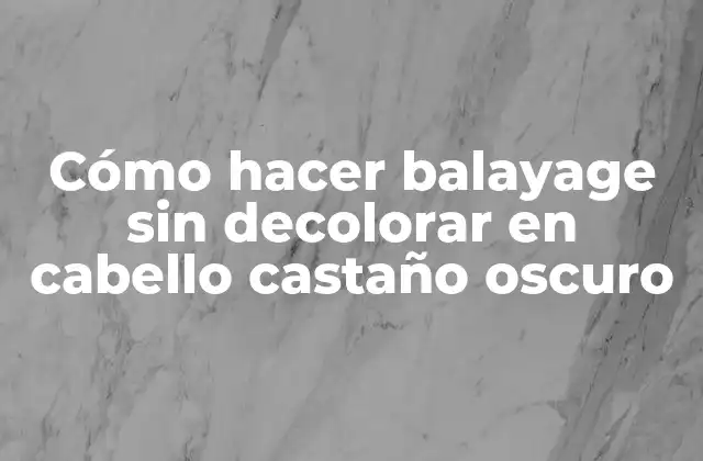 Cómo Hacer Balayage sin Decolorar en Cabello Castaño Oscuro 2 Cómo hacer balayage sin decolorar en cabello castaño oscuro
