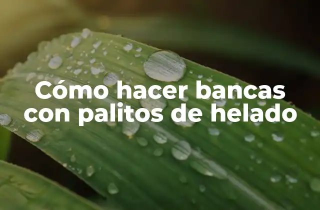 Cómo Hacer Bancas con Palitos de Helado