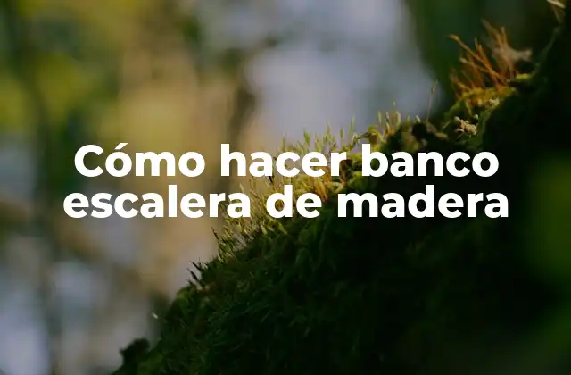 Cómo Hacer Banco Escalera de Madera