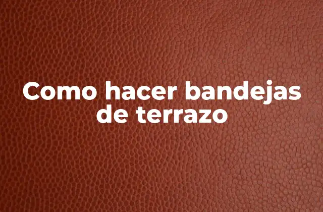 Como Hacer Bandejas de Terrazo