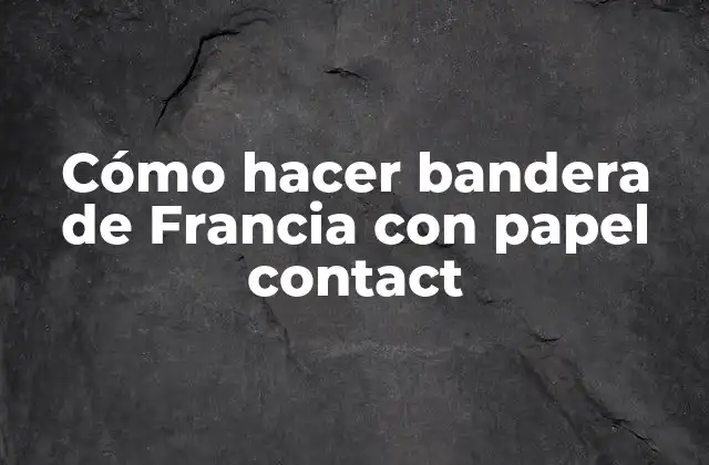 Cómo Hacer Bandera de Francia con Papel Contact