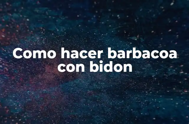 Como Hacer Barbacoa con Bidon