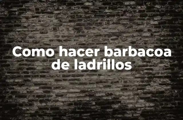 Como Hacer Barbacoa de Ladrillos
