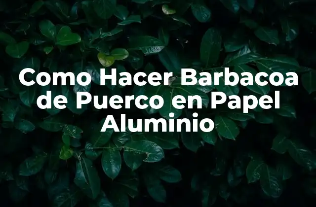 ¿Qué es la Barbacoa de Puerco en Papel Aluminio y Para Qué Sirve?