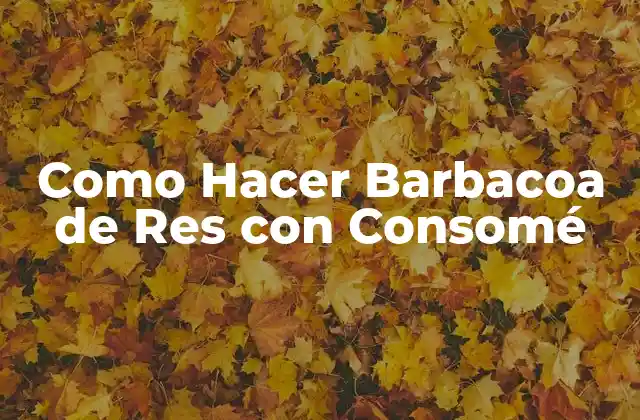 Como Hacer Barbacoa de Res con Consomé