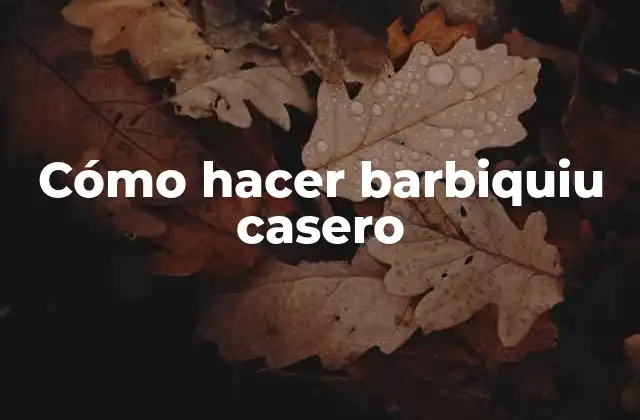 Cómo Hacer Barbiquiu Casero