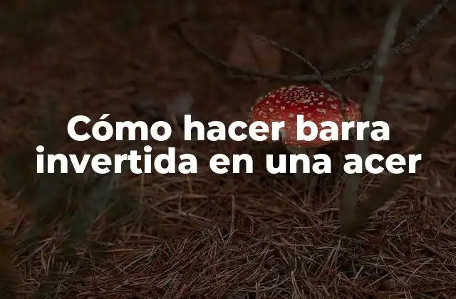 Cómo Hacer Barra Invertida en una Acer