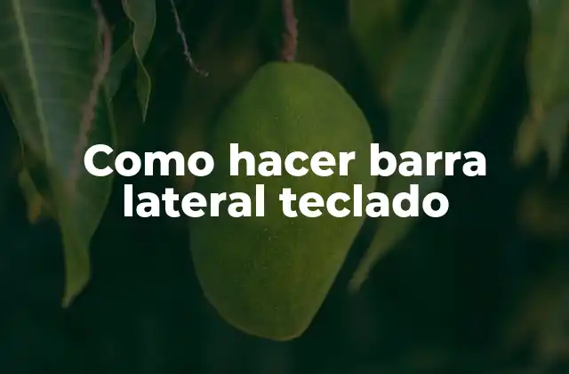 Como Hacer Barra Lateral Teclado