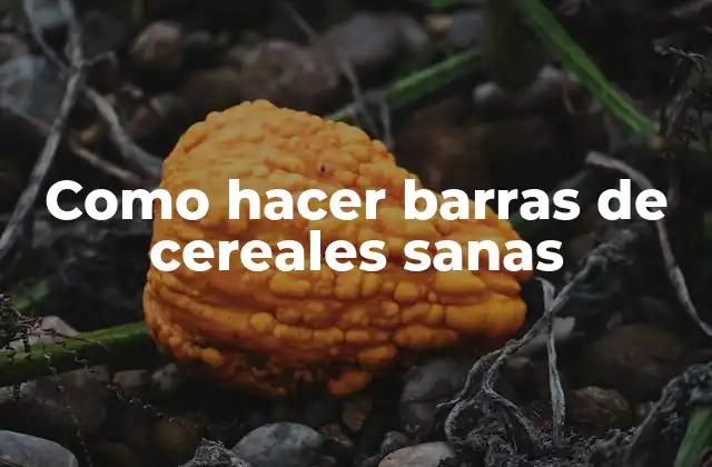 Como Hacer Barras de Cereales Sanas