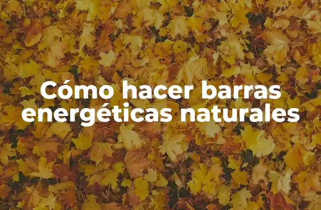 Cómo Hacer Barras Energéticas Naturales 2 Cómo hacer barras energéticas naturales