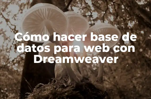 Cómo Hacer Base de Datos para Web con Dreamweaver