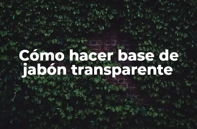 ¿Qué es la base de jabón transparente y para qué sirve?