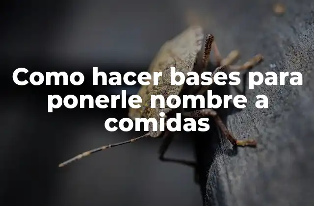 Como Hacer Bases para Ponerle Nombre a Comidas