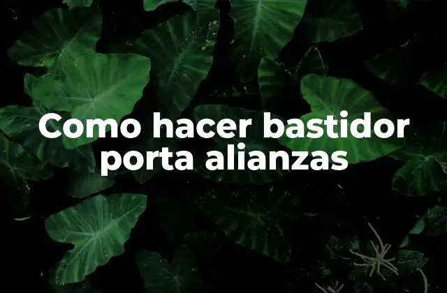 Como Hacer Bastidor Porta Alianzas