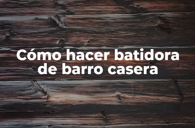 Cómo Hacer Batidora de Barro Casera 2 ¿Qué es una batidora de barro casera?