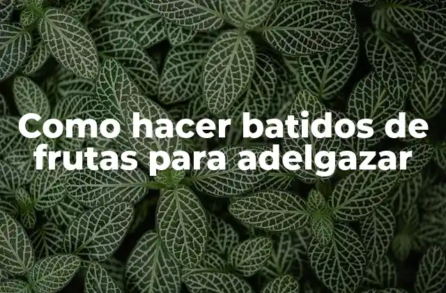 Como Hacer Batidos de Frutas para Adelgazar