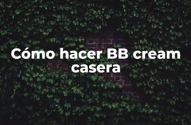Cómo Hacer Bb Cream Casera