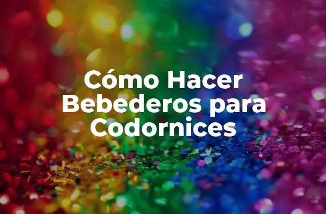 Bebederos para Codornices