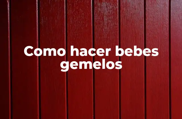 ¿Qué son los bebés gemelos y cómo se conciben?