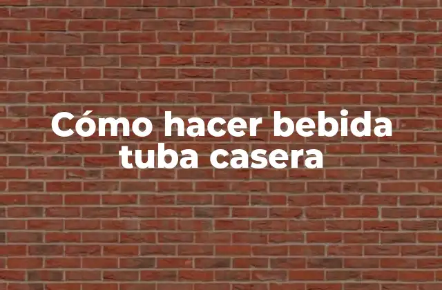 Cómo Hacer Bebida Tuba Casera