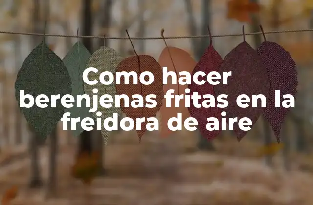 Como Hacer Berenjenas Fritas en la Freidora de Aire