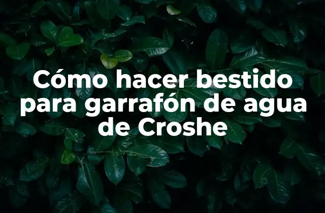 Cómo Hacer Bestido para Garrafón de Agua de Croshe 2 ¿Qué es un bestido para garrafón de agua de Croshe?