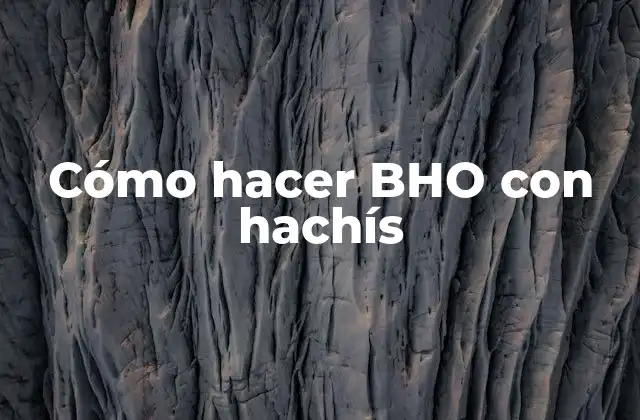 Cómo Hacer Bho con Hachís 2 Cómo hacer BHO con hachís