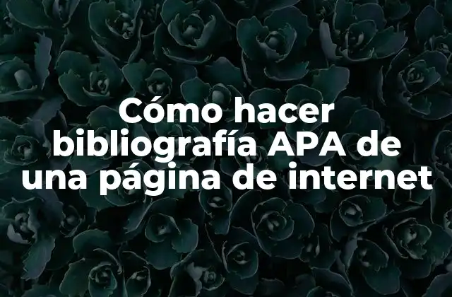 Cómo Hacer Bibliografía Apa de una Página de Internet