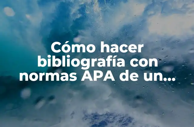 Cómo hacer bibliografía con normas APA de un libro