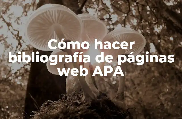 Cómo Hacer Bibliografía de Páginas Web Apa