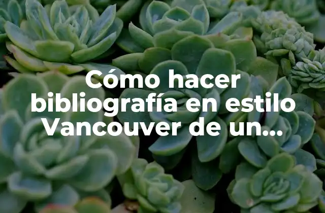 Cómo Hacer Bibliografía en Estilo Vancouver de un Ministerio Público