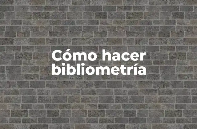Cómo Hacer Bibliometría