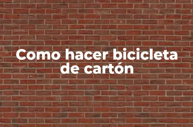 Como Hacer Bicicleta de Cartón 2 ¿Qué es una bicicleta de cartón?