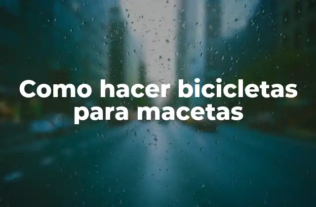Como Hacer Bicicletas para Macetas