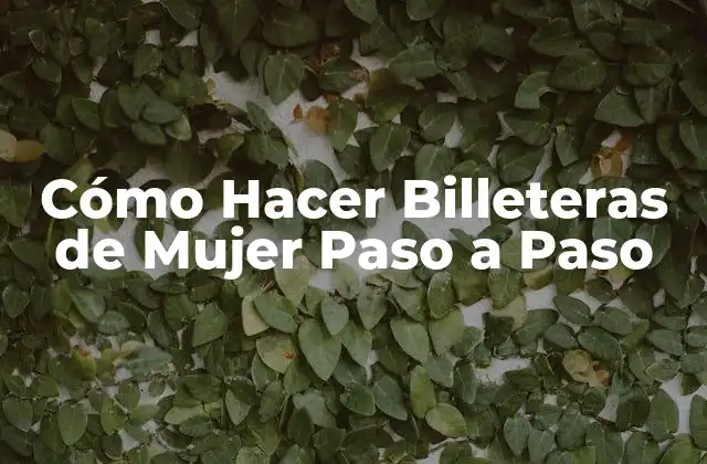 Cómo Hacer Billeteras de Mujer Paso a Paso
