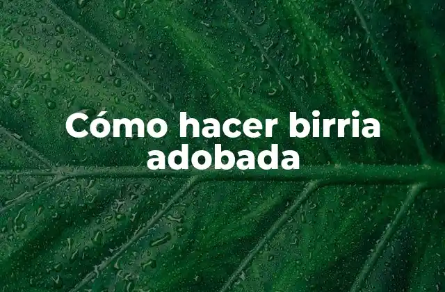 Cómo Hacer Birria Adobada