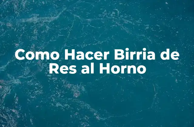 Como Hacer Birria de Res Al Horno