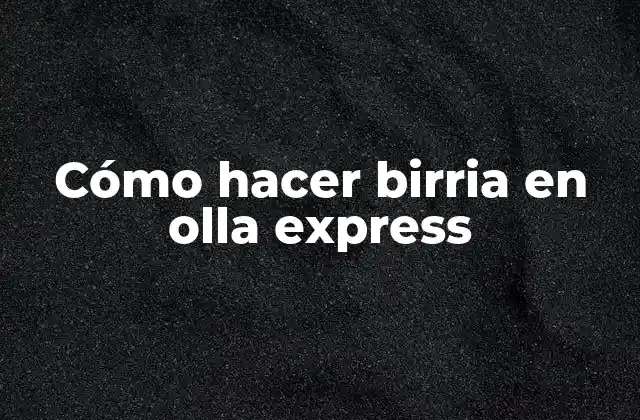 Cómo Hacer Birria en Olla Express