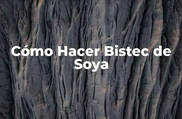 Cómo Hacer Bistec de Soya 2 ¿Qué es el Bistec de Soya?