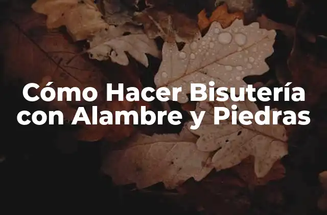 Cómo Hacer Bisutería con Alambre y Piedras