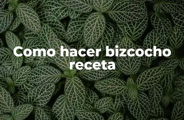 Como Hacer Bizcocho Receta
