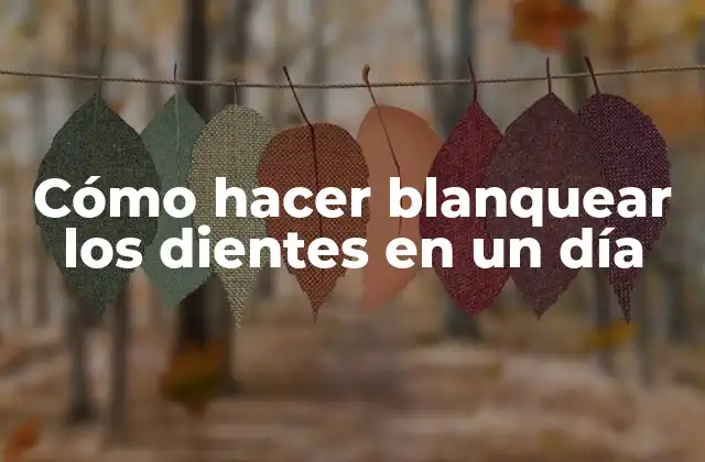 Cómo Hacer Blanquear los Dientes en un Día