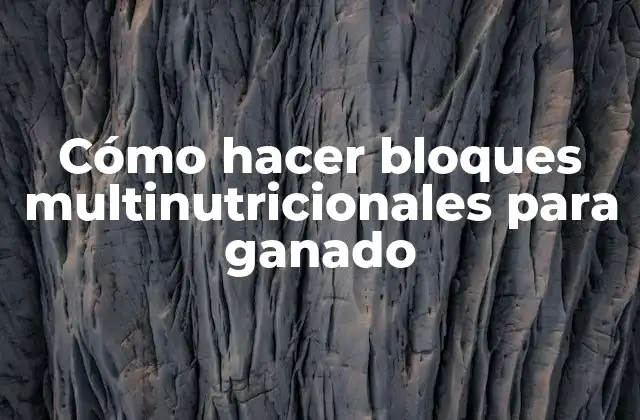 Cómo Hacer Bloques Multinutricionales para Ganado