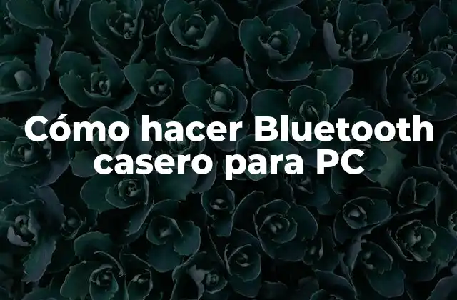 Cómo hacer Bluetooth casero para PC