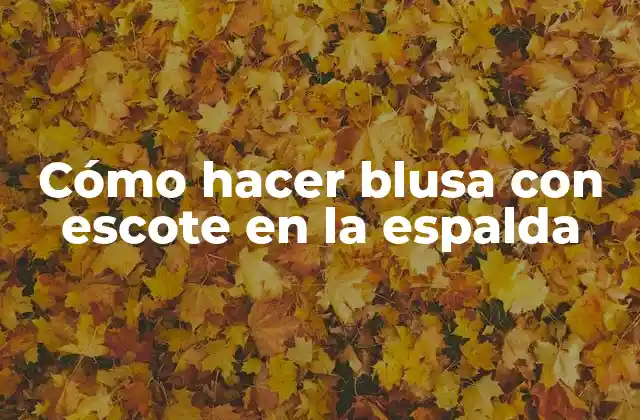 Cómo Hacer Blusa con Escote en la Espalda