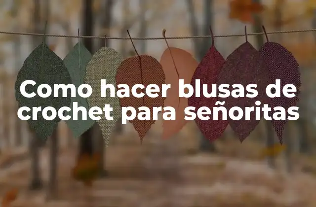 Como Hacer Blusas de Crochet para Señoritas