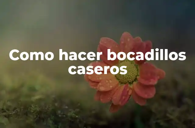 Como Hacer Bocadillos Caseros